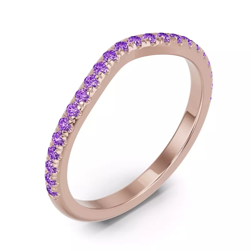 18K Rose Gold Spectra Amethyst Contoured Band