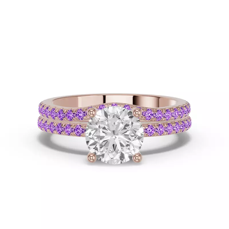 18K Rose Gold Spectra Amethyst Contoured Band
