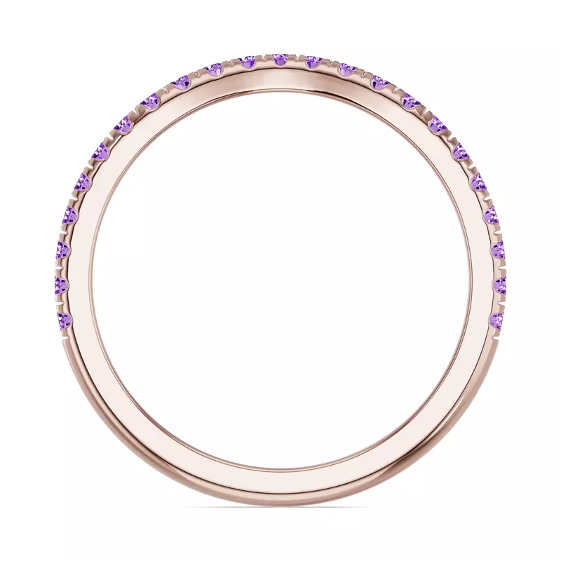 18K Rose Gold Spectra Amethyst Contoured Band