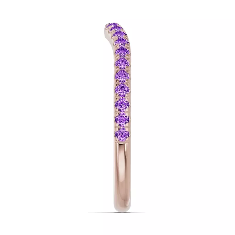 18K Rose Gold Spectra Amethyst Contoured Band