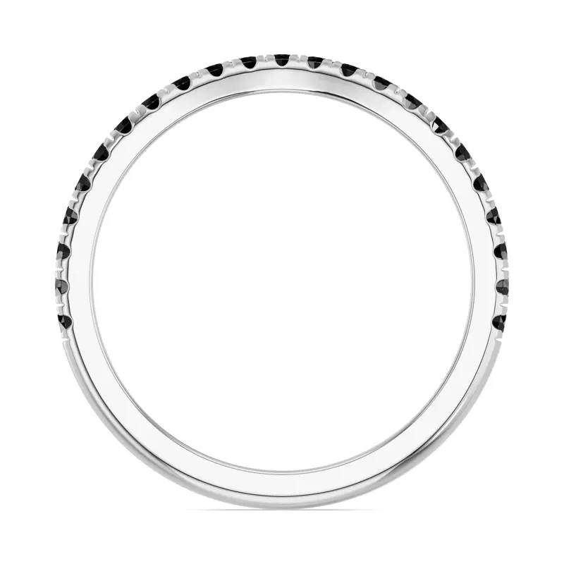 14K White Gold Spectra Black Diamond Contoured Band
