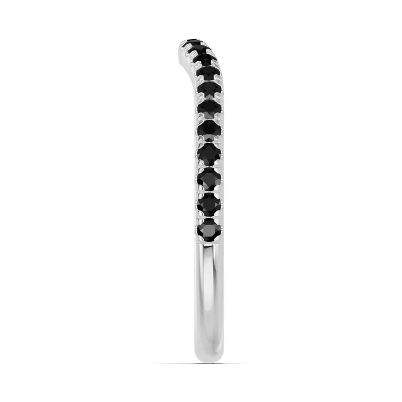 14K White Gold Spectra Black Diamond Contoured Band