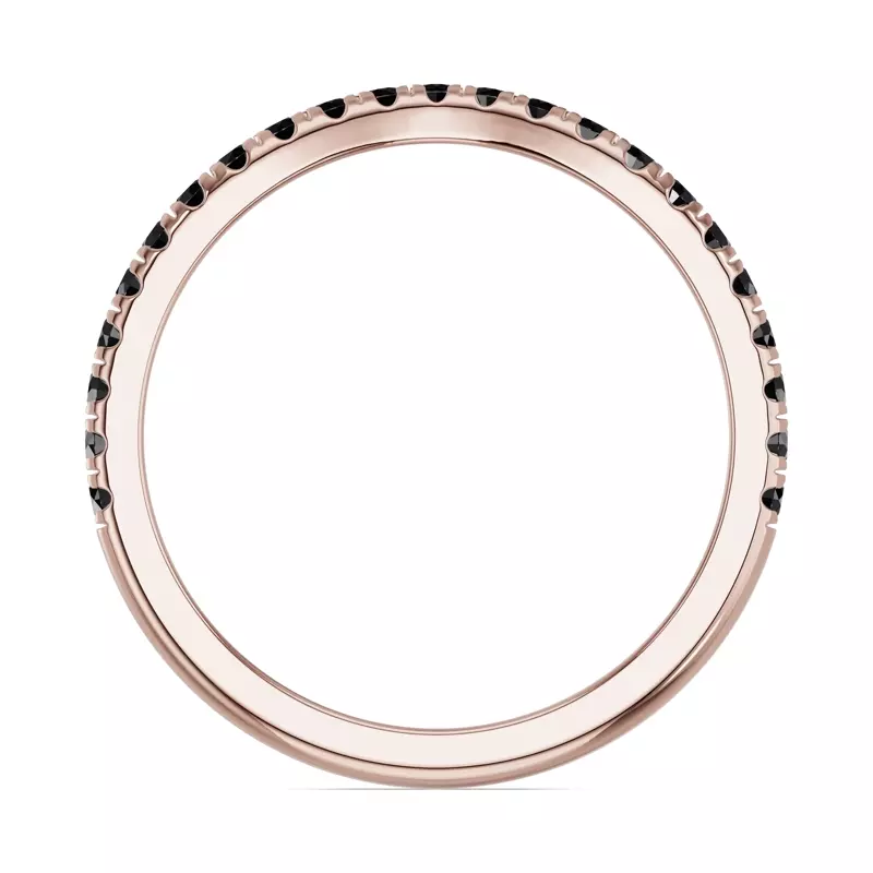 18K Rose Gold Spectra Black Diamond Contoured Band