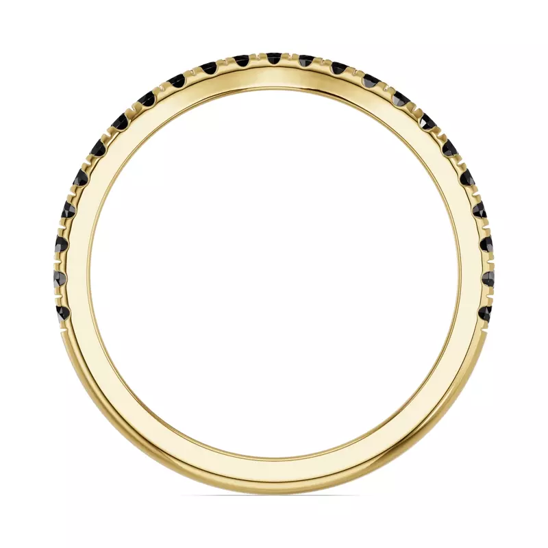 18K Yellow Gold Spectra Black Diamond Contoured Band