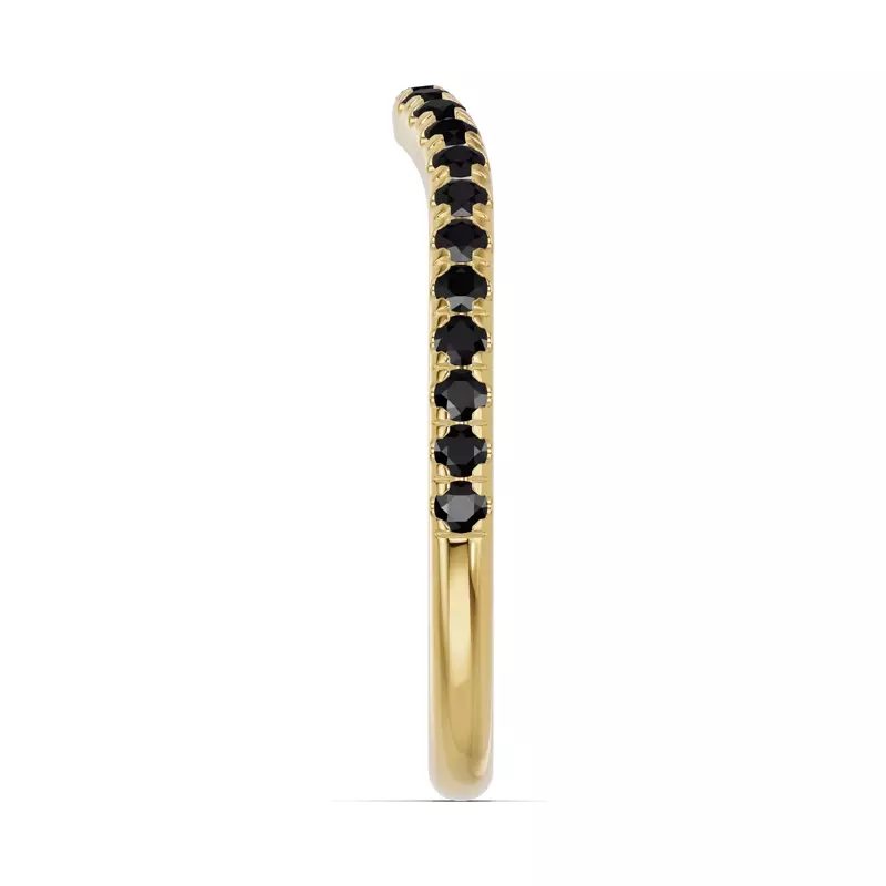 18K Yellow Gold Spectra Black Diamond Contoured Band