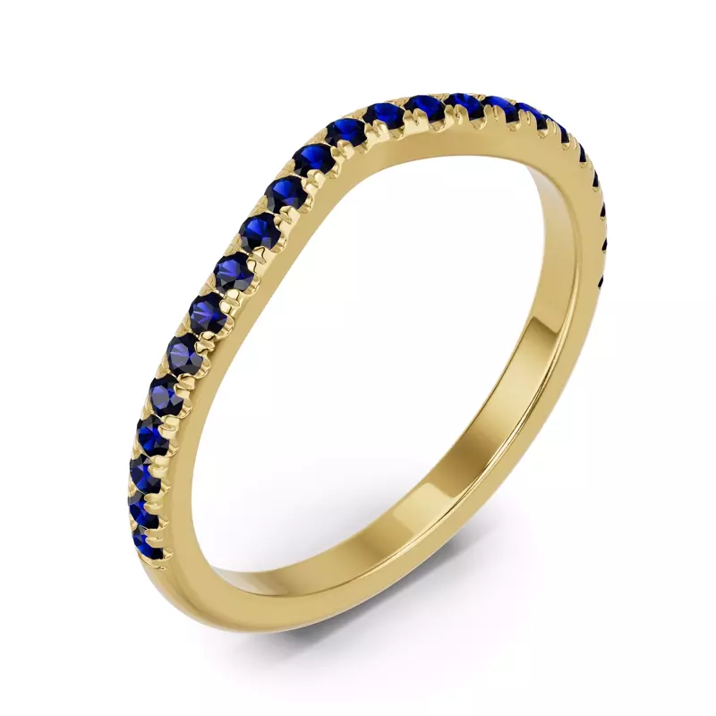 14K Yellow Gold Spectra Sapphire Contoured Band