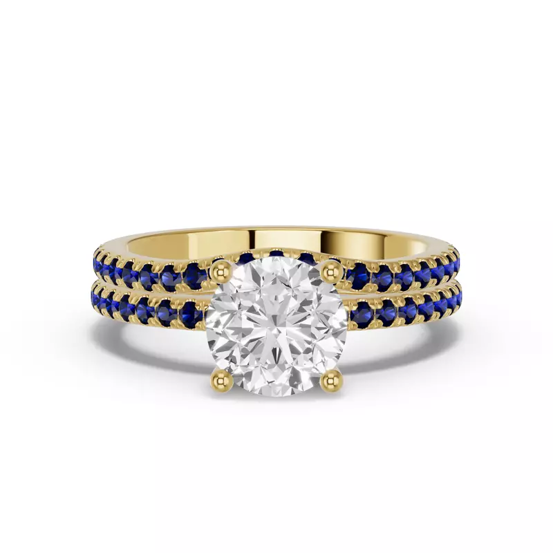 14K Yellow Gold Spectra Sapphire Contoured Band