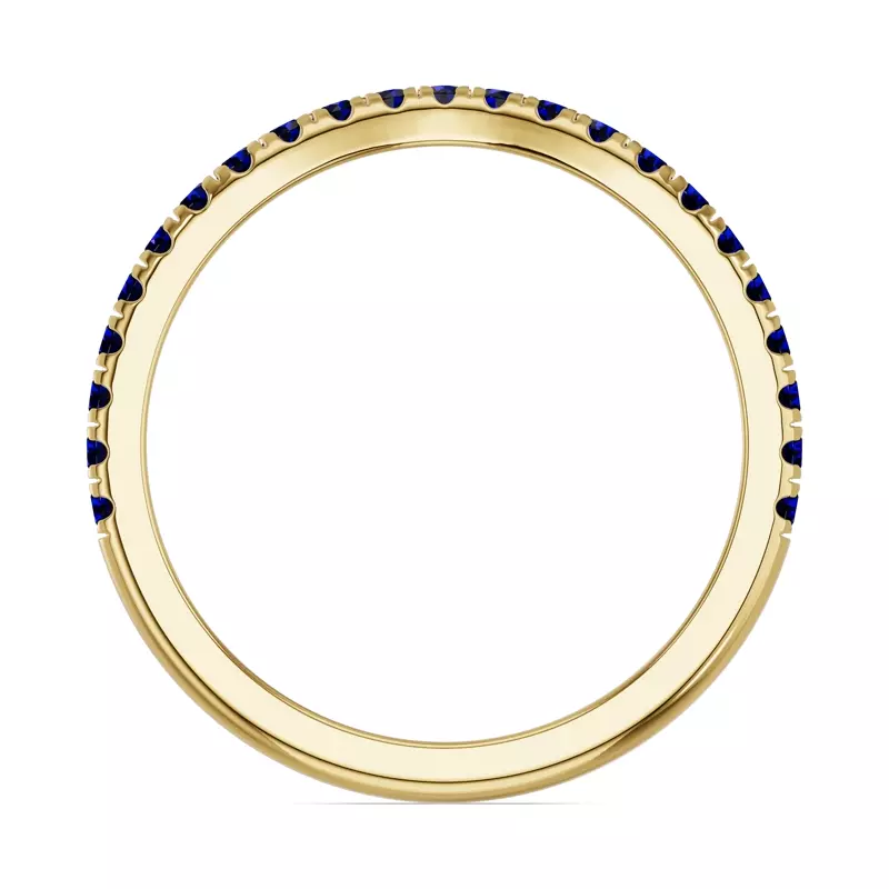 14K Yellow Gold Spectra Sapphire Contoured Band