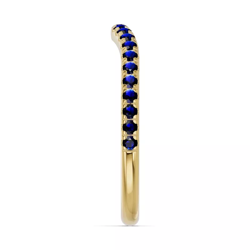 14K Yellow Gold Spectra Sapphire Contoured Band