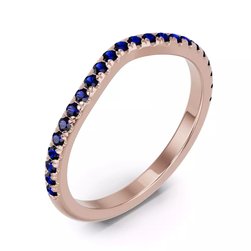 18K Rose Gold Spectra Sapphire Contoured Band