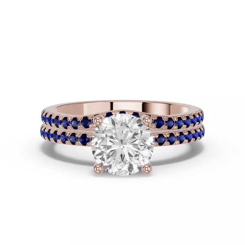 18K Rose Gold Spectra Sapphire Contoured Band