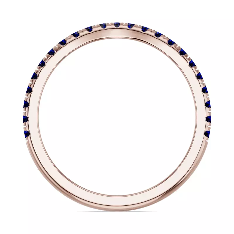 18K Rose Gold Spectra Sapphire Contoured Band