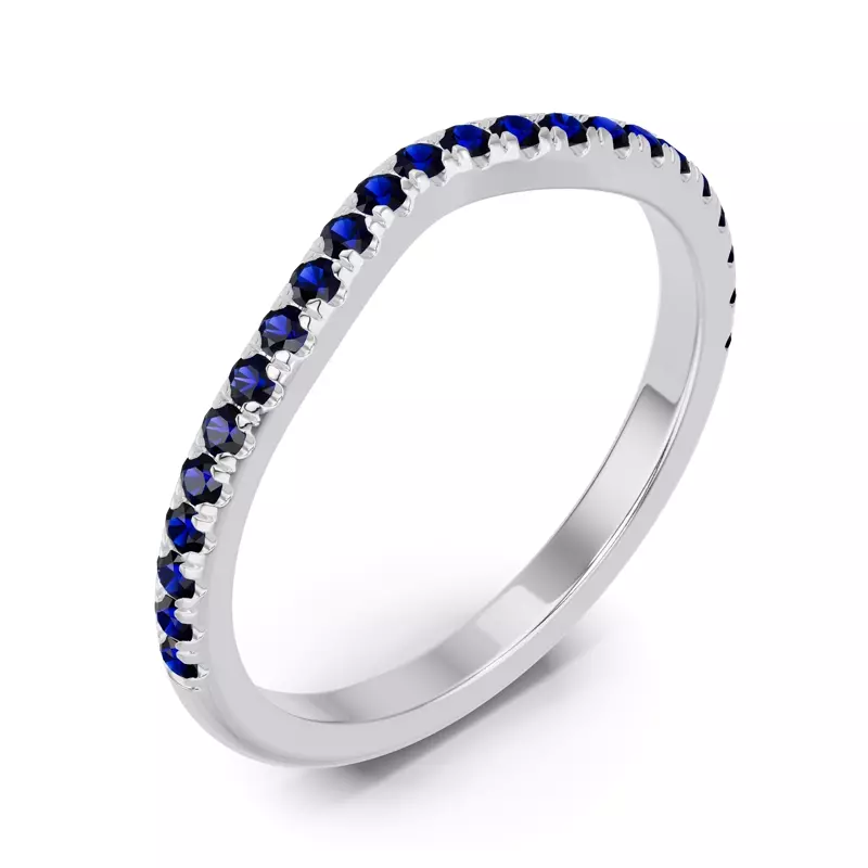 Platinum Spectra Sapphire Contoured Band