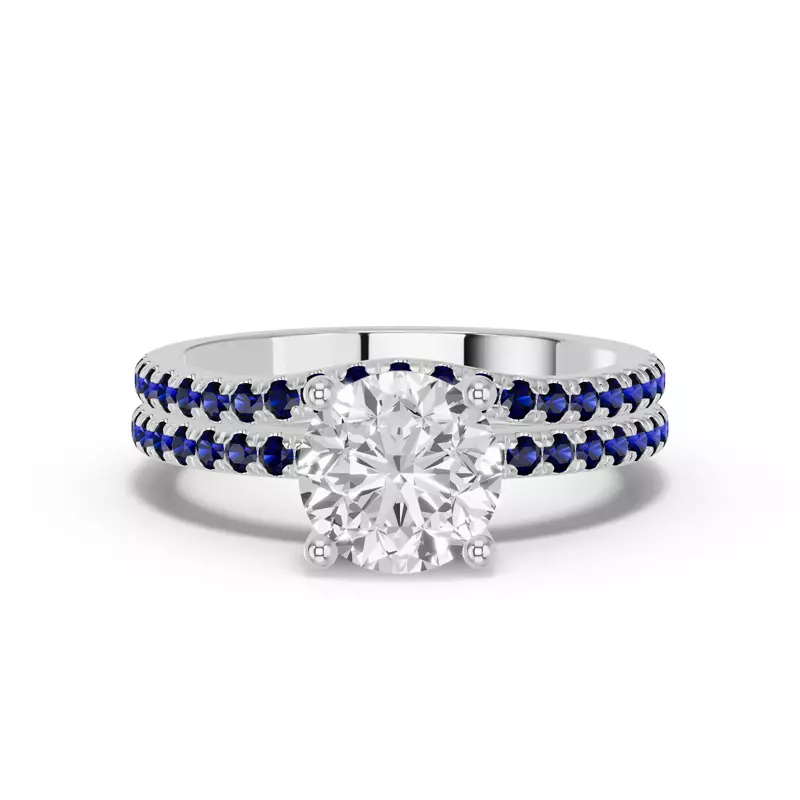 Platinum Spectra Sapphire Contoured Band