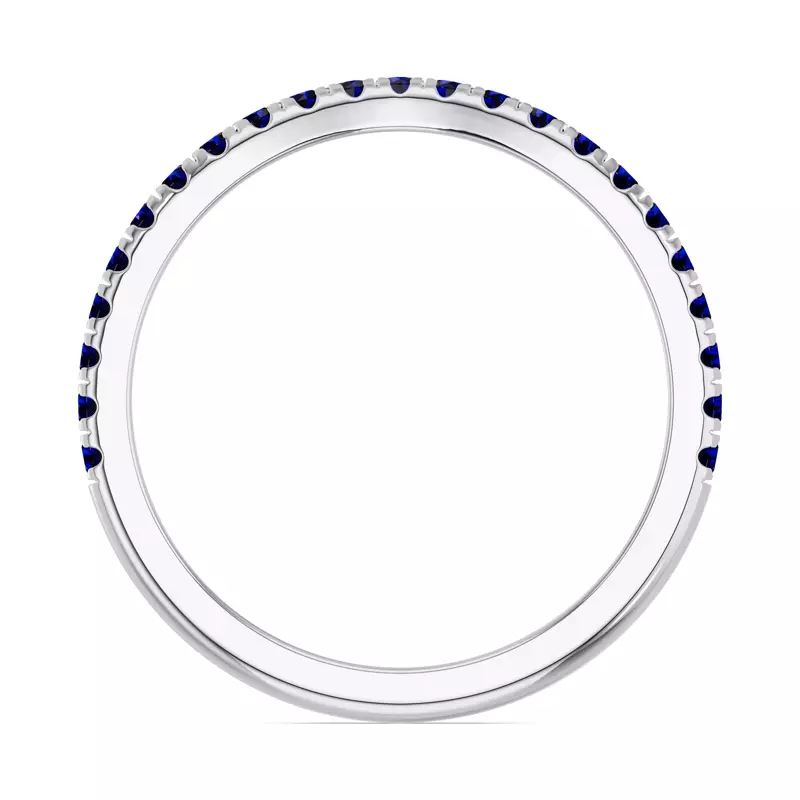 Platinum Spectra Sapphire Contoured Band
