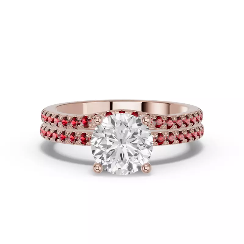 14K Rose Gold Spectra Garnet Contoured Band