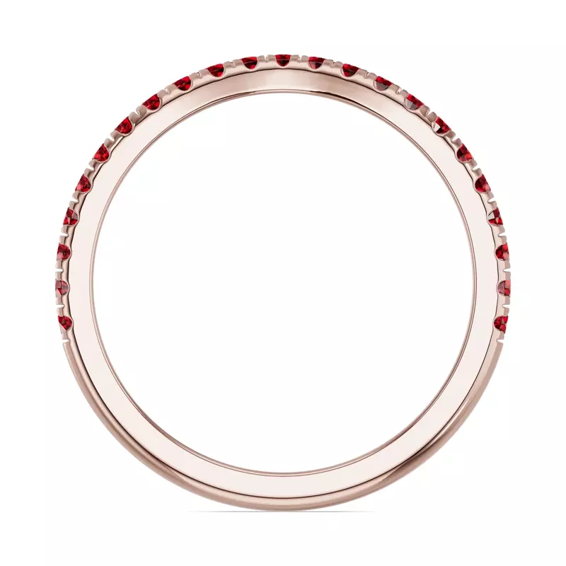 14K Rose Gold Spectra Garnet Contoured Band
