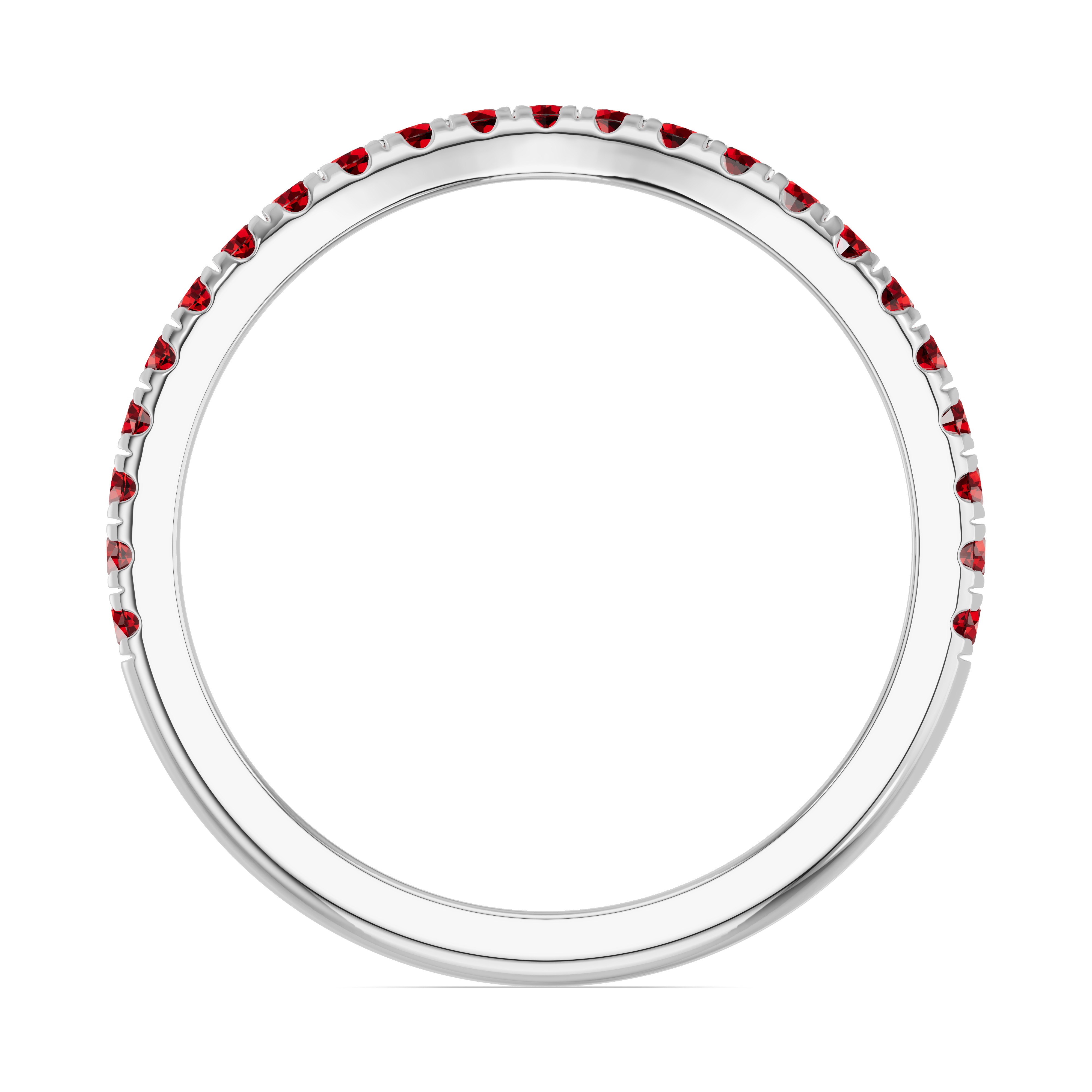 14K White Gold Spectra Garnet Contoured Band