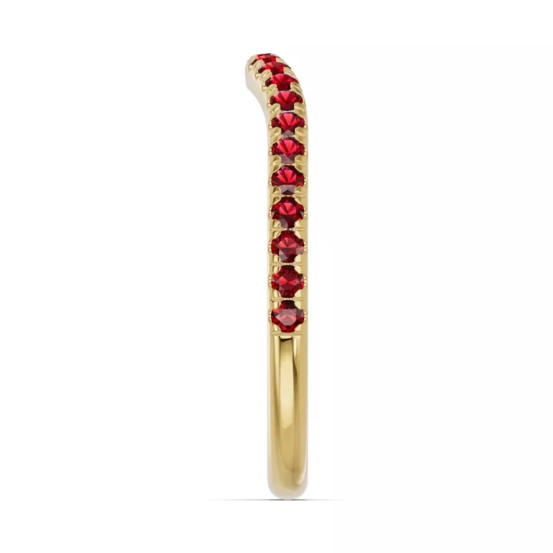 14K Yellow Gold Spectra Garnet Contoured Band