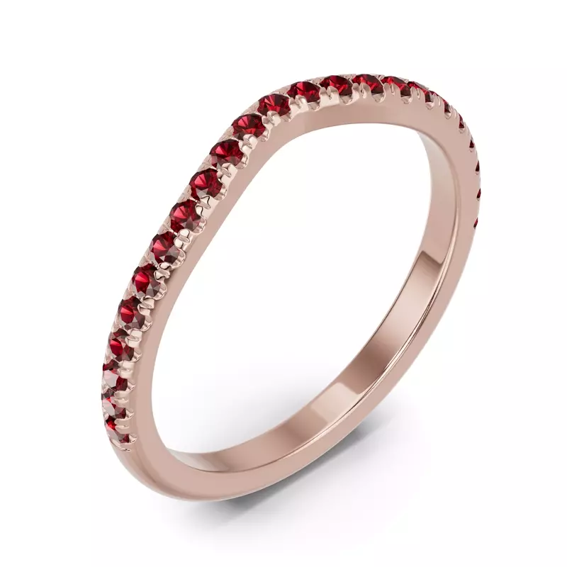 18K Rose Gold Spectra Garnet Contoured Band
