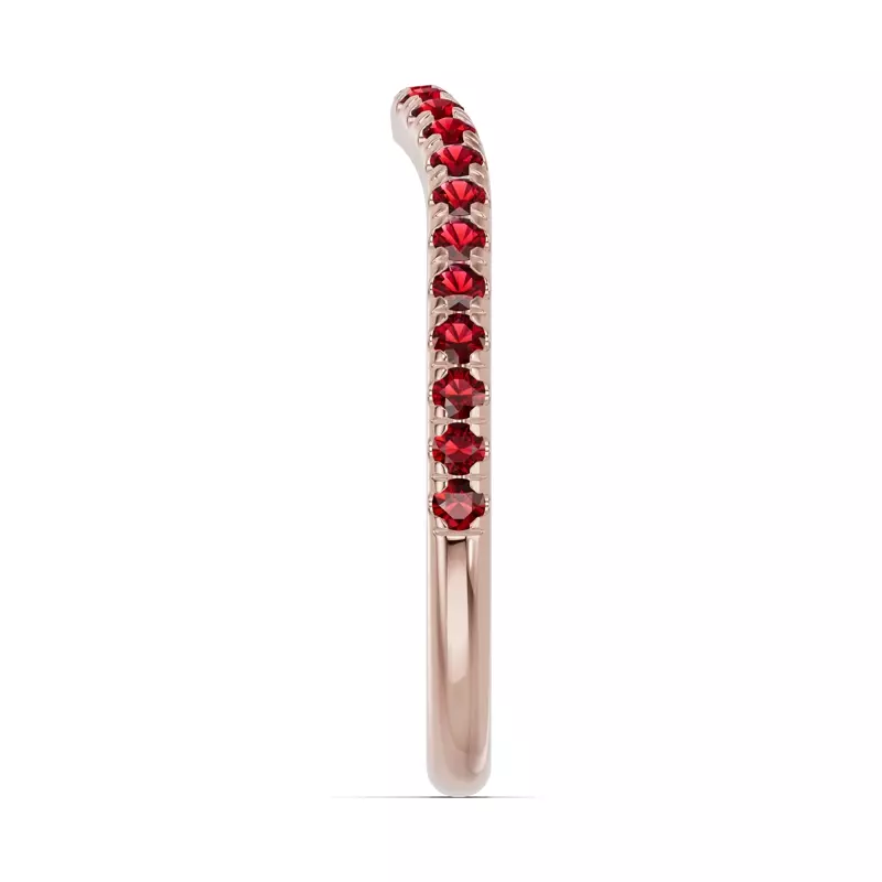 18K Rose Gold Spectra Garnet Contoured Band