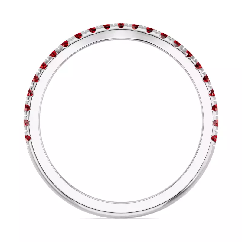 18K White Gold Spectra Garnet Contoured Band