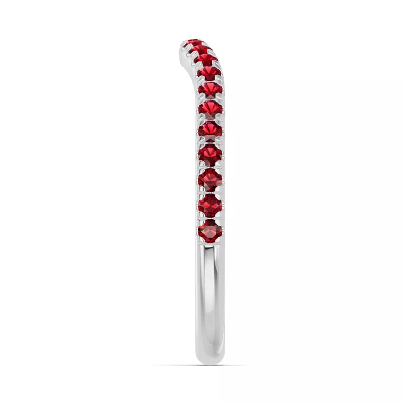 18K White Gold Spectra Garnet Contoured Band