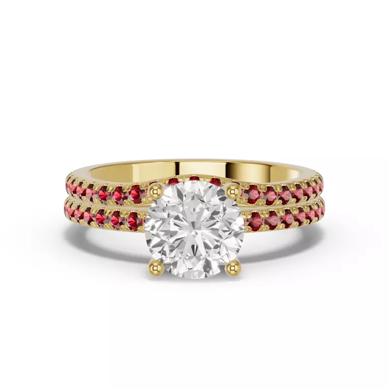 18K Yellow Gold Spectra Garnet Contoured Band