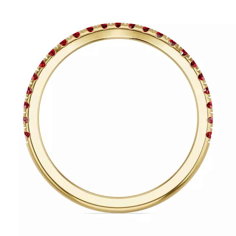 18K Yellow Gold Spectra Garnet Contoured Band