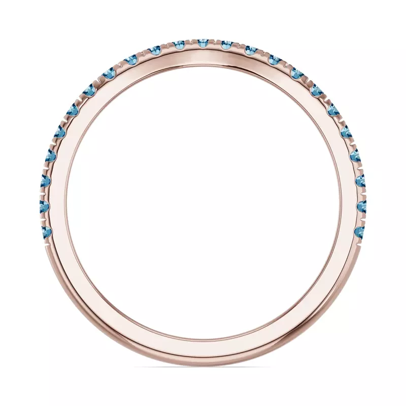 14K Rose Gold Spectra London Blue Topaz Contoured Band
