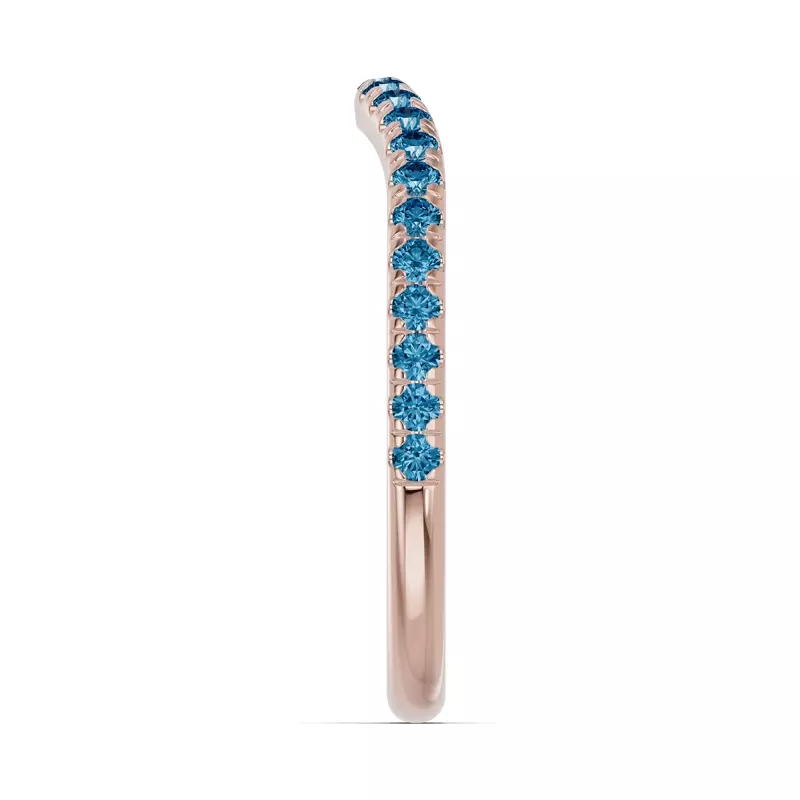 14K Rose Gold Spectra London Blue Topaz Contoured Band
