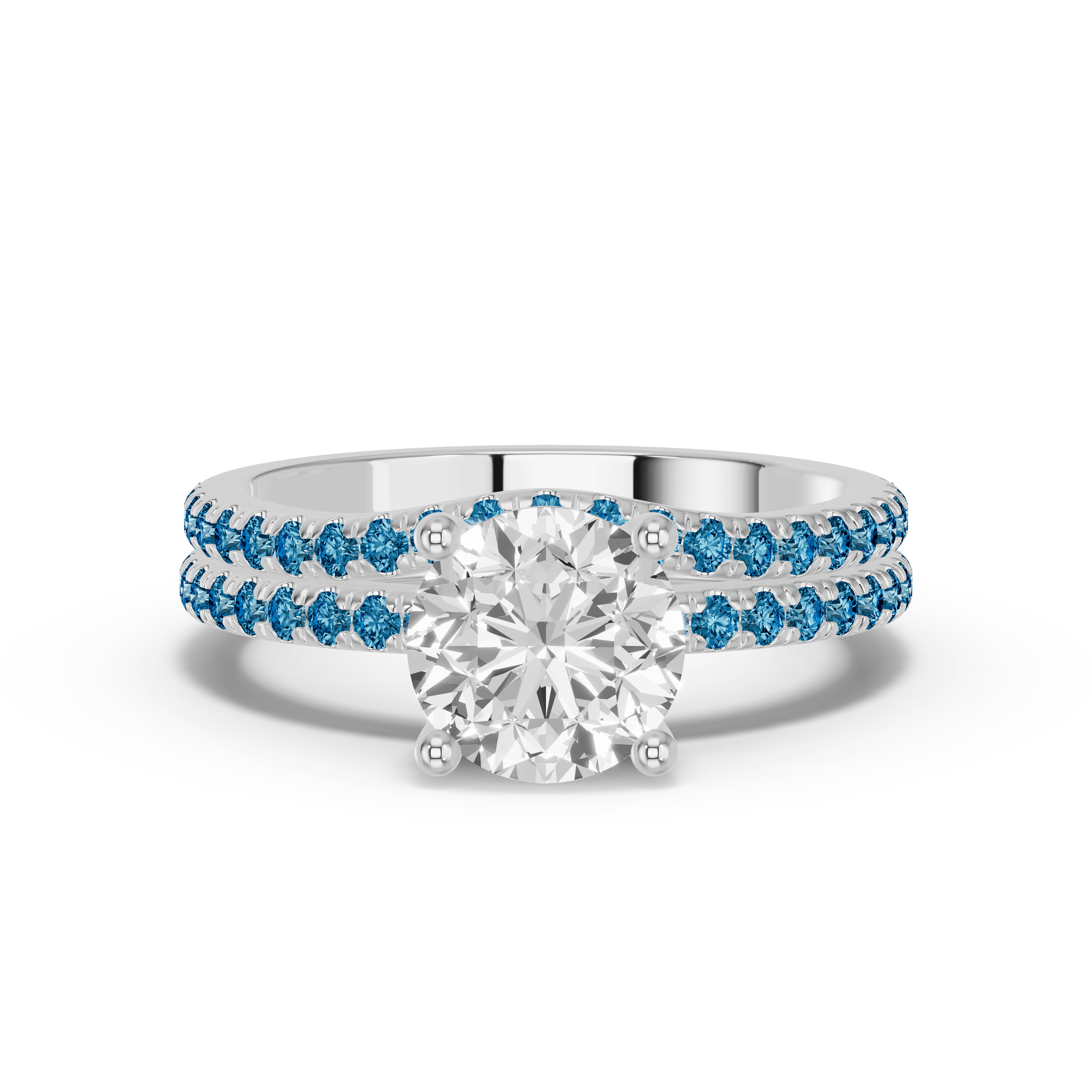 14K White Gold Spectra London Blue Topaz Contoured Band