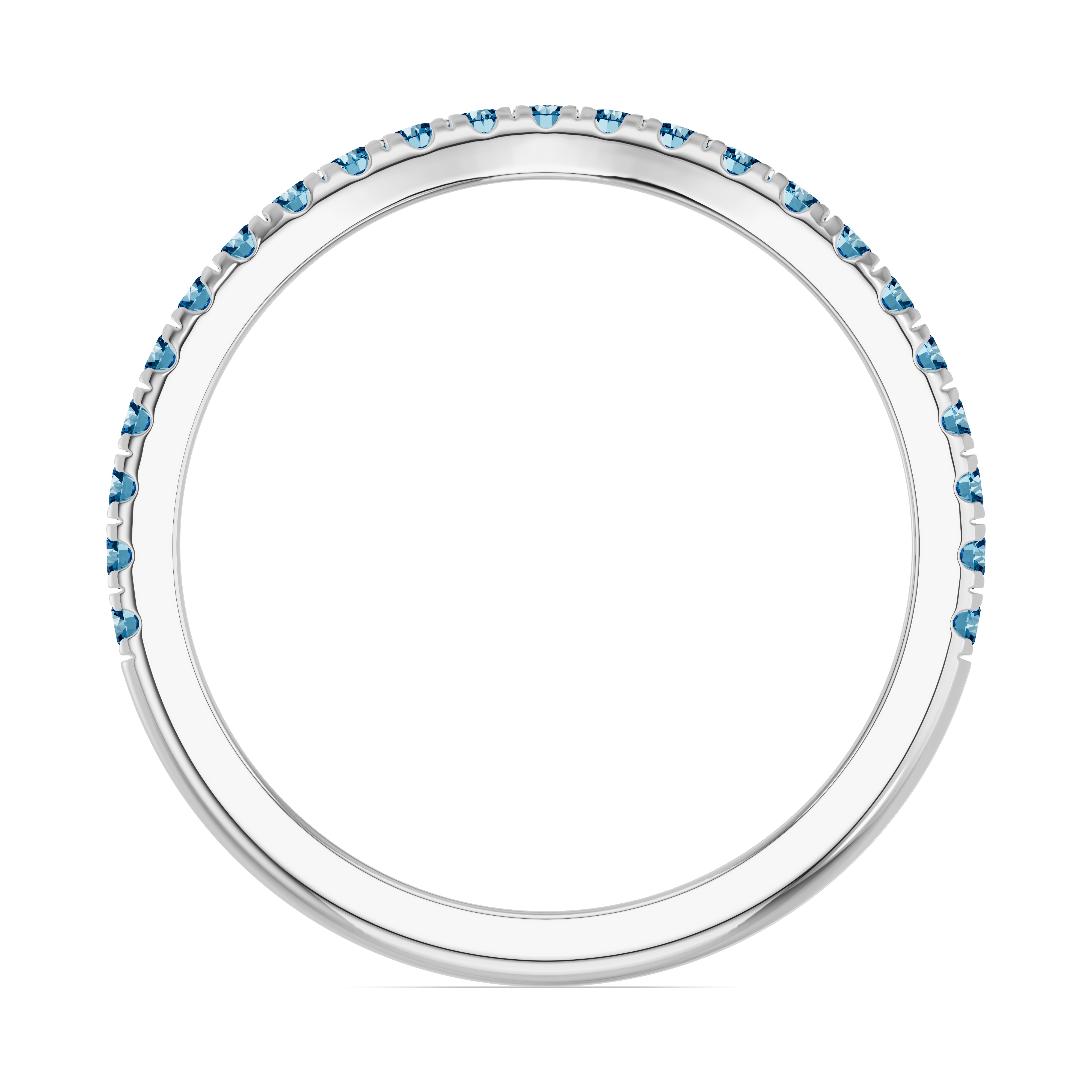 14K White Gold Spectra London Blue Topaz Contoured Band