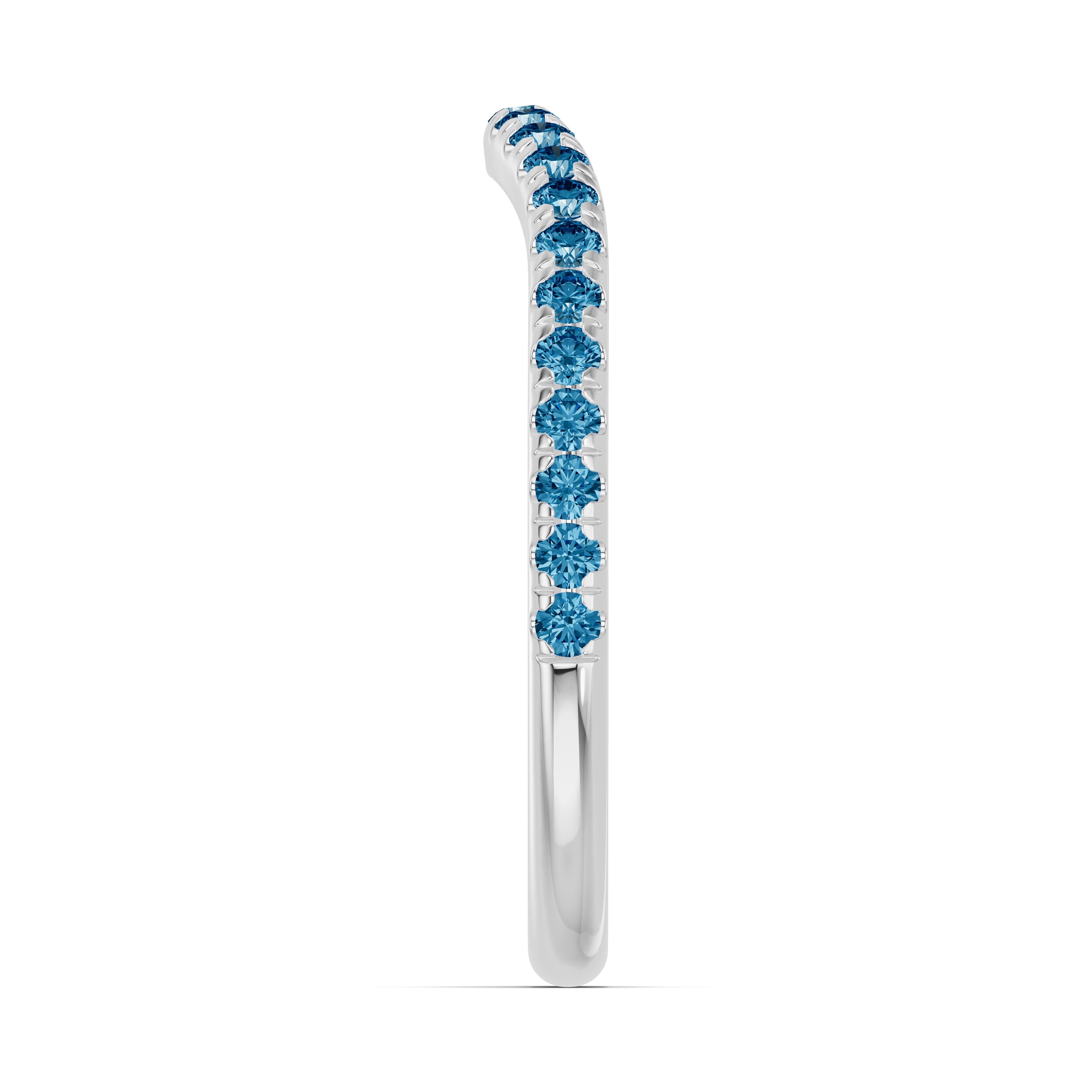 14K White Gold Spectra London Blue Topaz Contoured Band