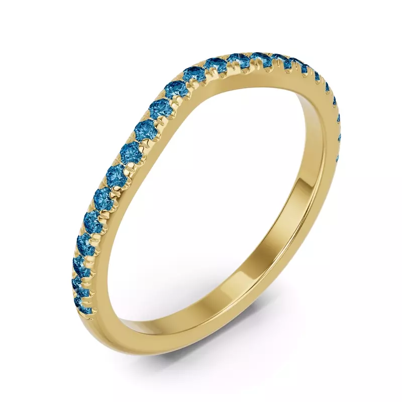 14K Yellow Gold Spectra London Blue Topaz Contoured Band