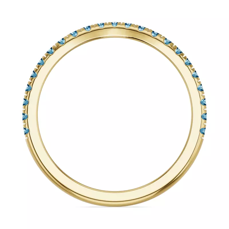 14K Yellow Gold Spectra London Blue Topaz Contoured Band