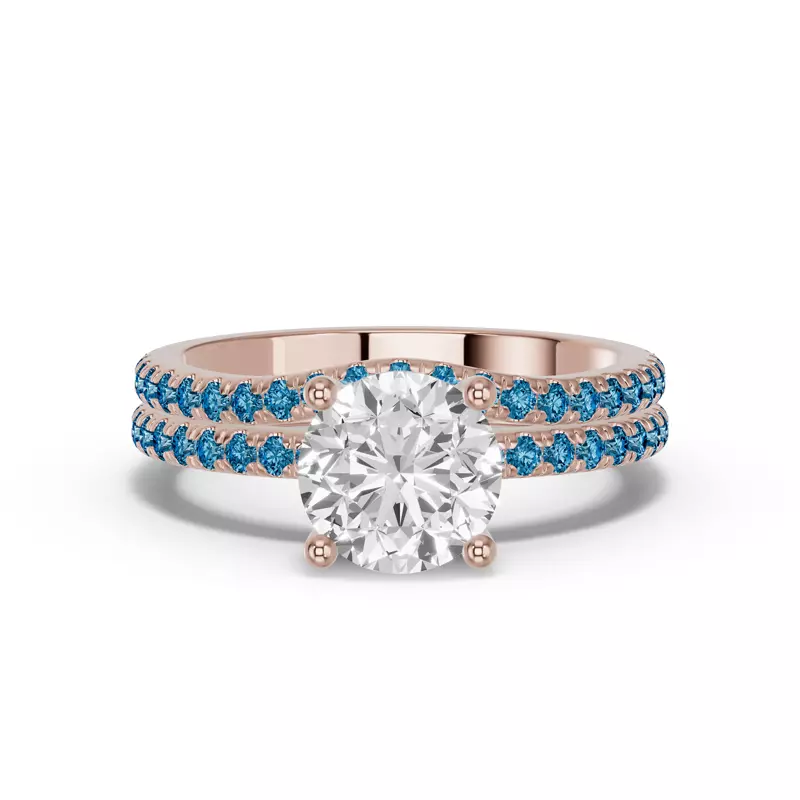 18K Rose Gold Spectra London Blue Topaz Contoured Band