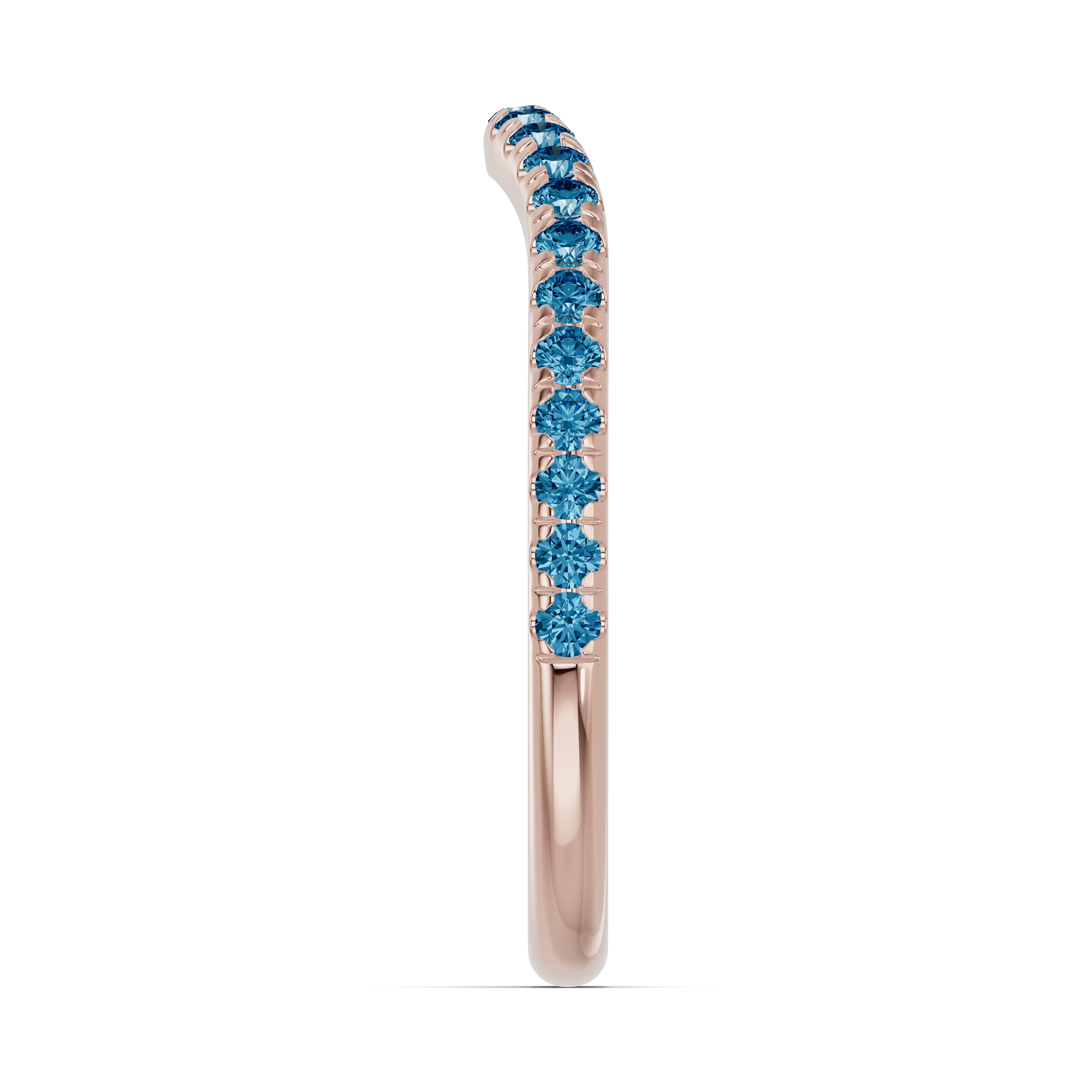 18K Rose Gold Spectra London Blue Topaz Contoured Band