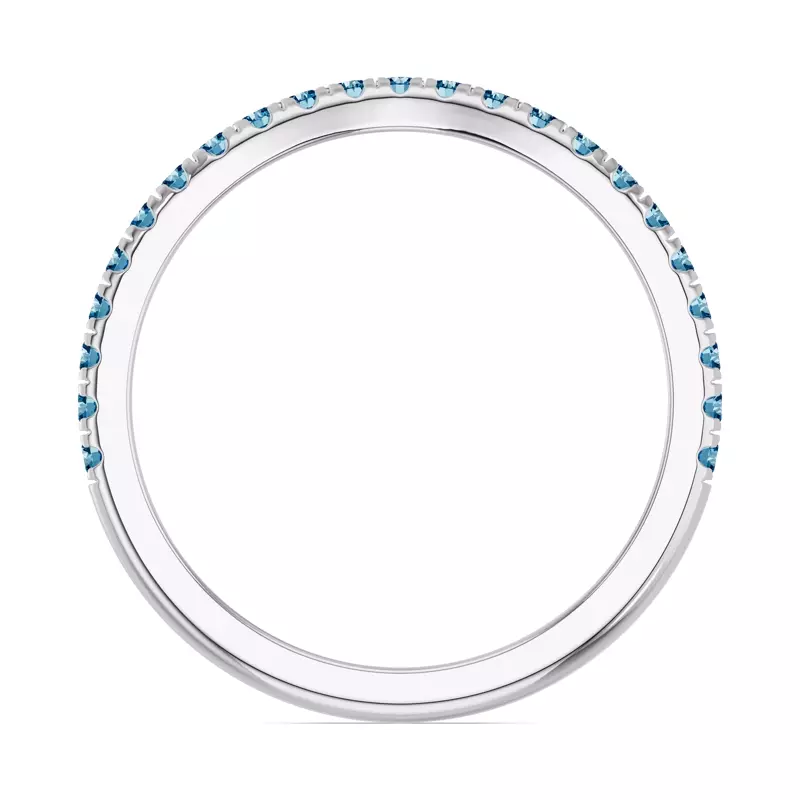 18K White Gold Spectra London Blue Topaz Contoured Band