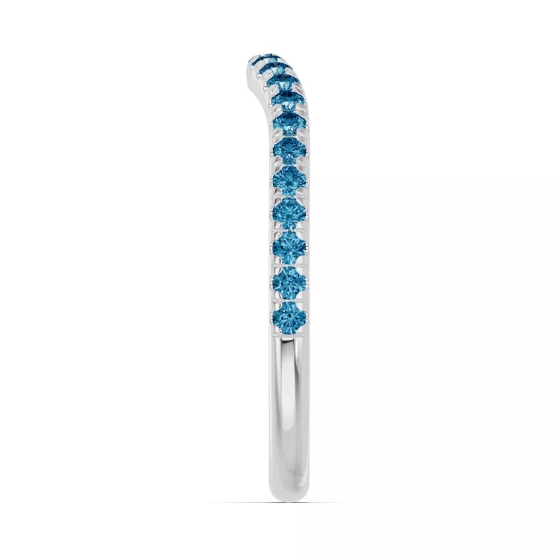 18K White Gold Spectra London Blue Topaz Contoured Band