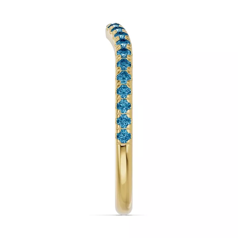 18K Yellow Gold Spectra London Blue Topaz Contoured Band