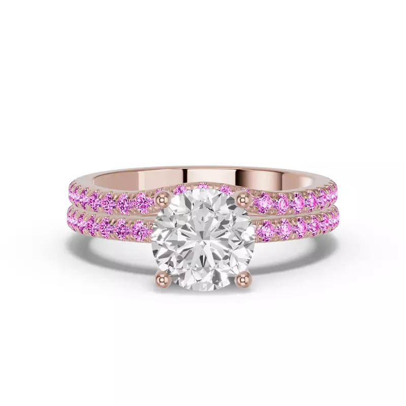 18K Rose Gold Spectra Pink Sapphire Contoured Band