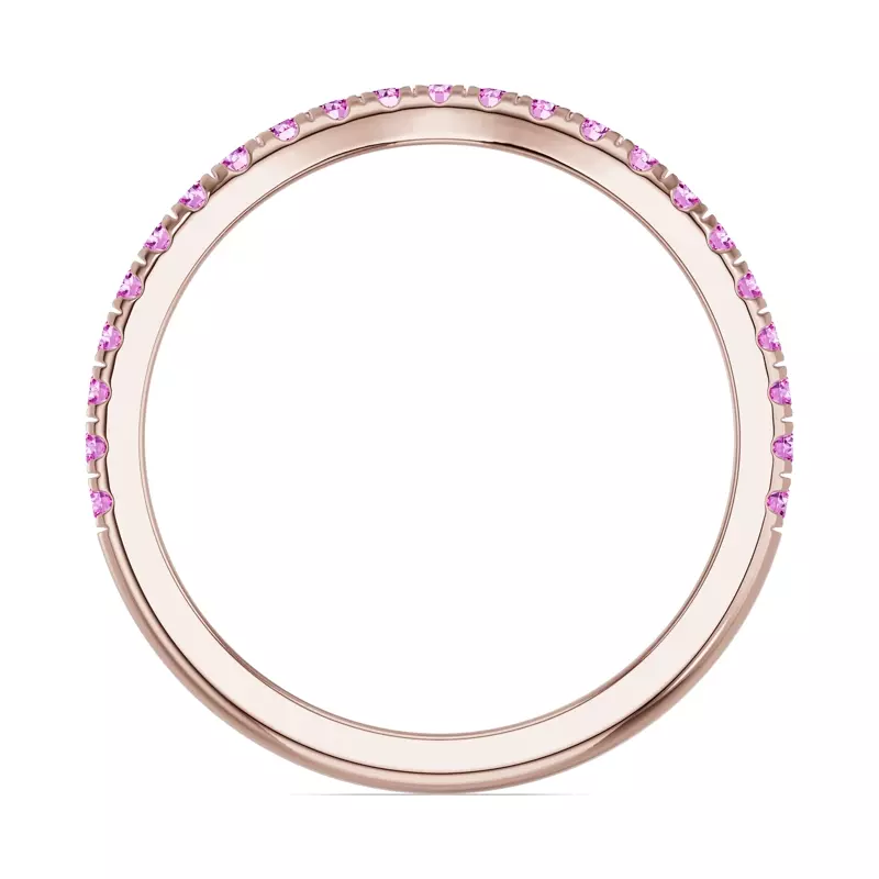 18K Rose Gold Spectra Pink Sapphire Contoured Band