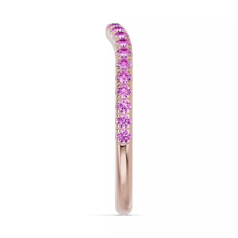18K Rose Gold Spectra Pink Sapphire Contoured Band