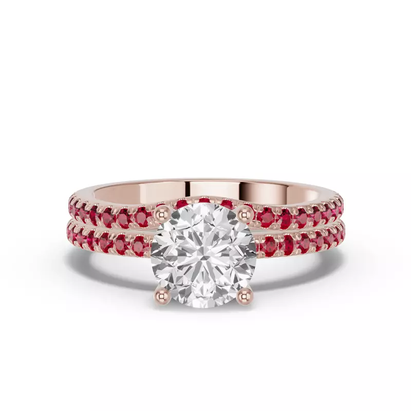14K Rose Gold Spectra Ruby Contoured Band
