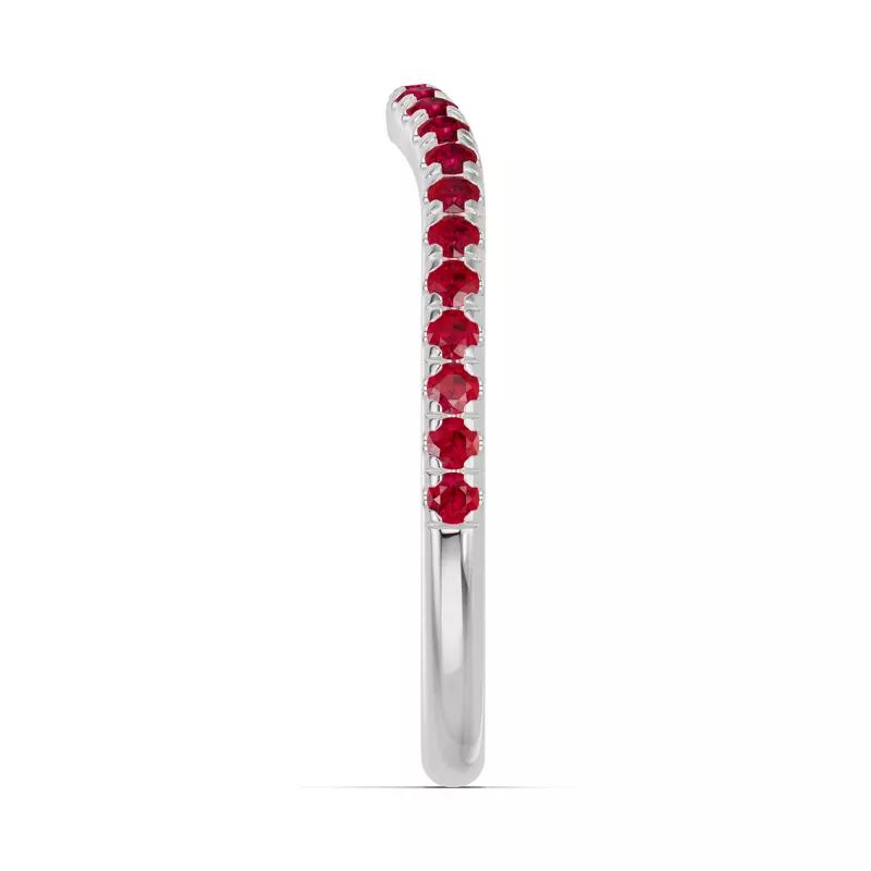 14K White Gold Spectra Ruby Contoured Band