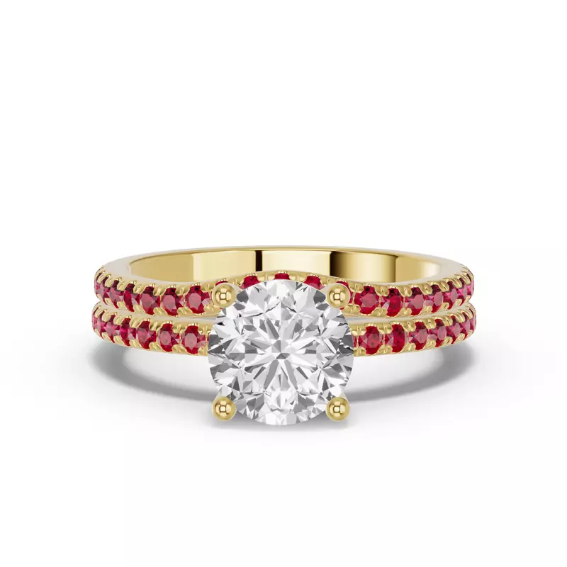 14K Yellow Gold Spectra Ruby Contoured Band