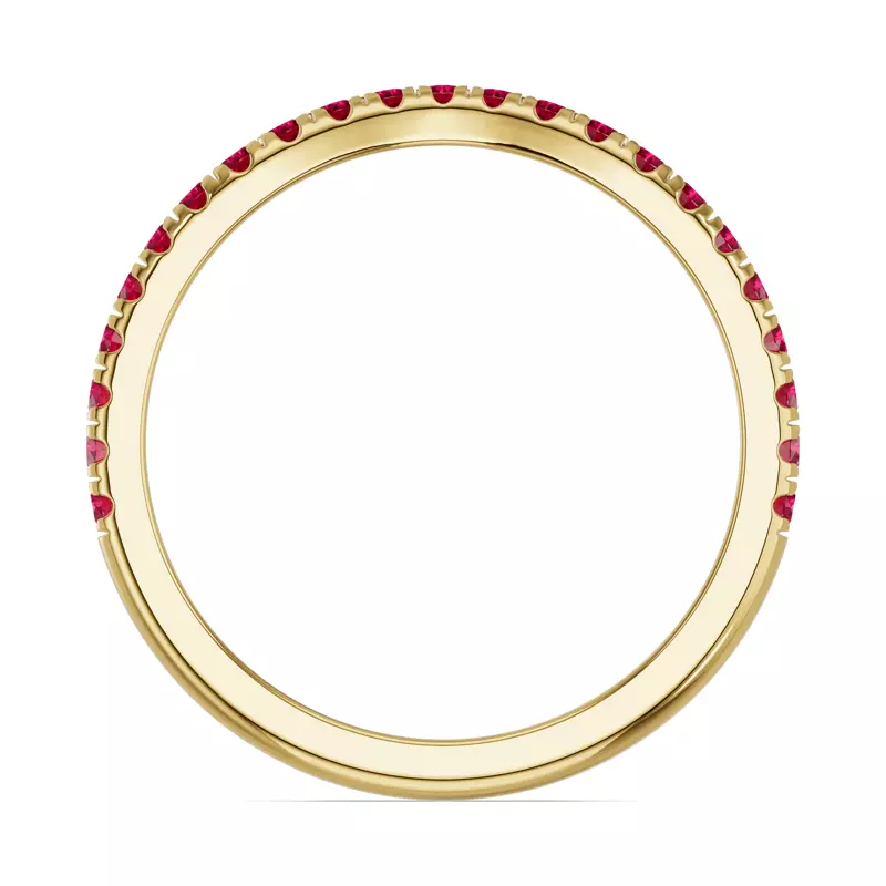 14K Yellow Gold Spectra Ruby Contoured Band