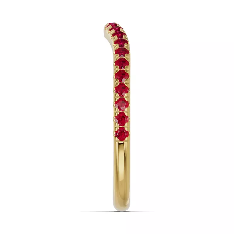 14K Yellow Gold Spectra Ruby Contoured Band