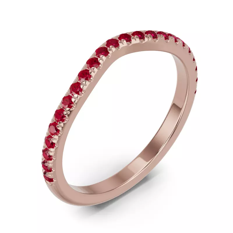 18K Rose Gold Spectra Ruby Contoured Band